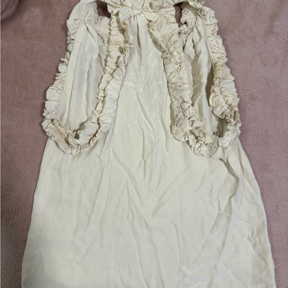 Cream Ruffled Blouse - Picture 3 of 6